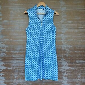 Cabana Life Seaside Quarter Zip Dress UPF 50 Stretch Preppy Beachy Womens M